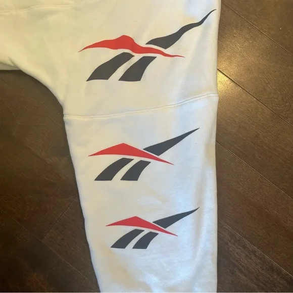 White Cropped Reebok Mock Neck Sweater - Picture 3 of 3